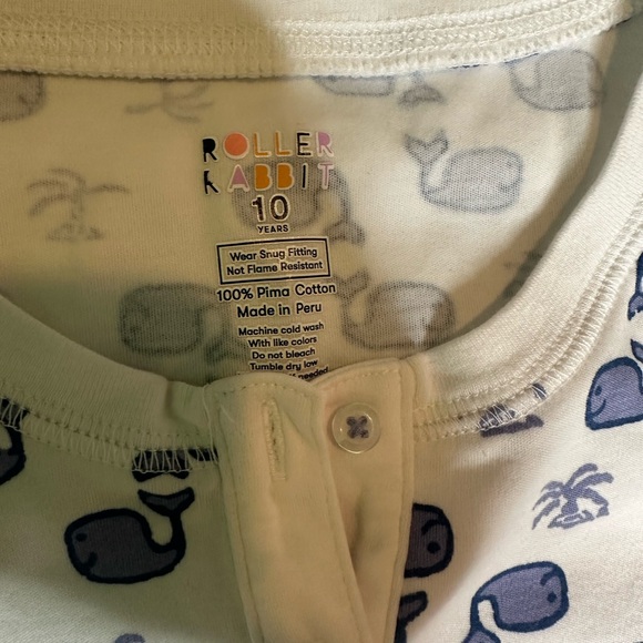 Roller Rabbit White and Blue Whale Pajama Set - Picture 5 of 6